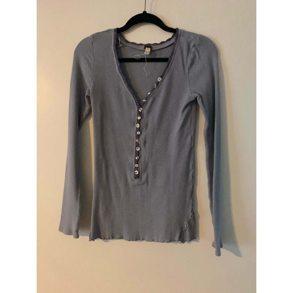 Free People Waffle Shirt